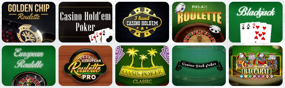 Giochi da tavolo al 7Signs Casino