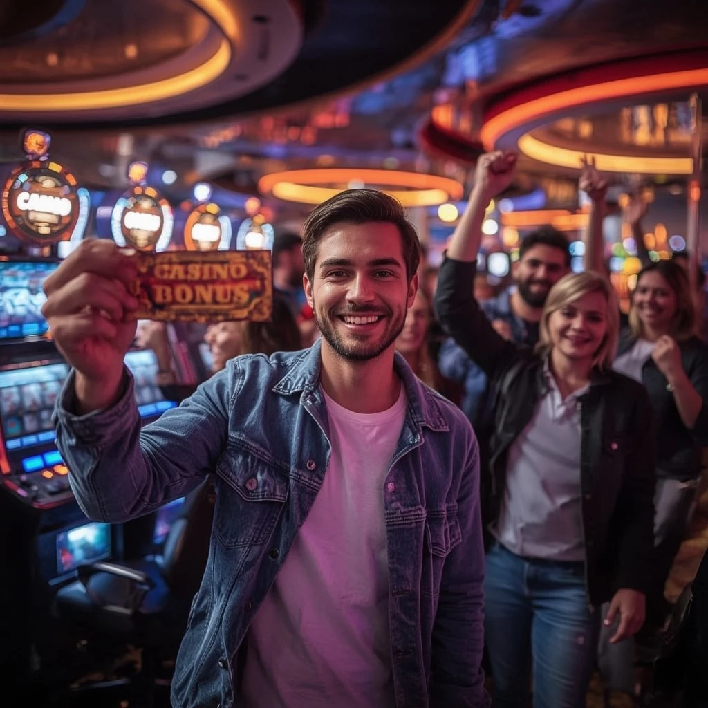 una persona con un bonus del casinò 7Signs Casino