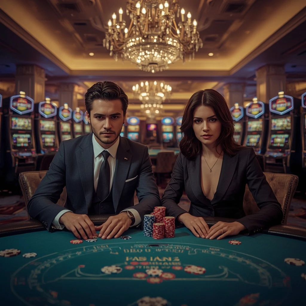 Due giocatori di poker in un 7Signs Casino